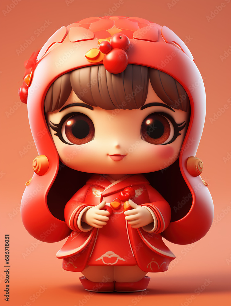 cartoon chinese doll,created with Generative AI tecnology. cartoon chinese doll,created with Generative AI tecnology.