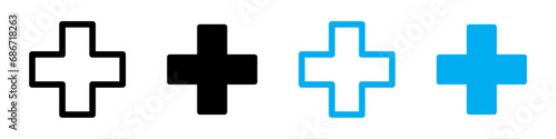 Medical cross icon set