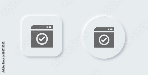 Accept solid icon in neomorphic design style. Check mark signs vector illustration.