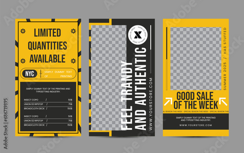 Modern urban futuristic streetwear fashion design for social media post template
