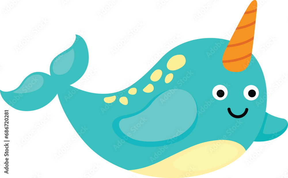 illustration of narwhal white on background vector illustration of narwhal white on background vector