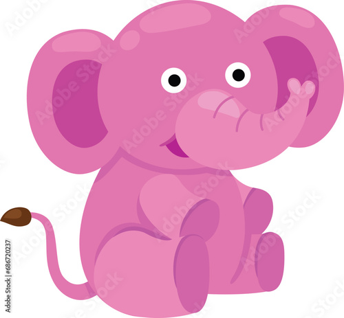illustration of elephant white on background vector