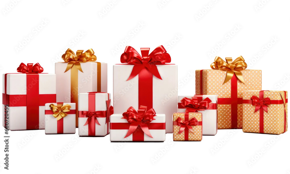 Obraz premium set of gift boxes isolated on transparent background