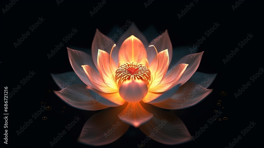 Generative AI image of beautiful lotus gracefully.Generative AI Generative AI image of beautiful lotus gracefully.Generative AI