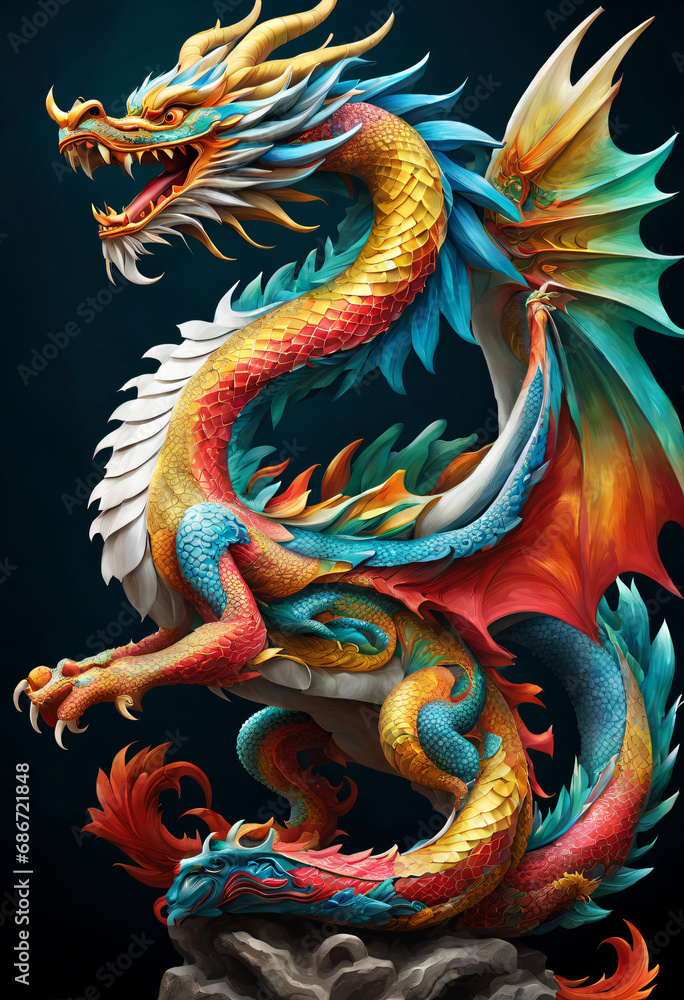 Fototapeta premium chinese dragon statue