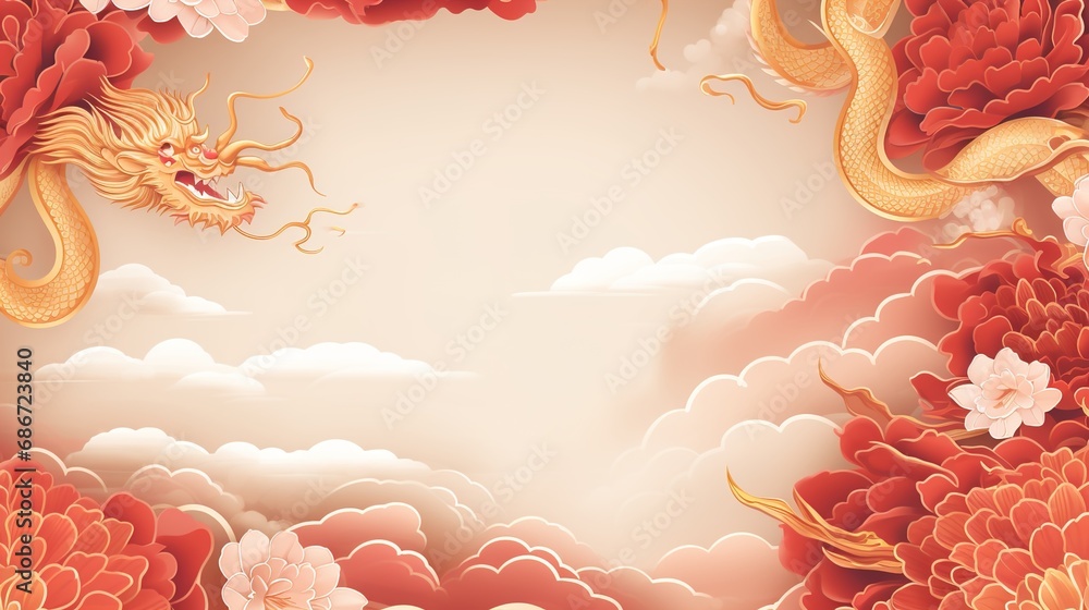 Celebrate Chinese New Year, Year of the Dragon with Elegant Red Dragon