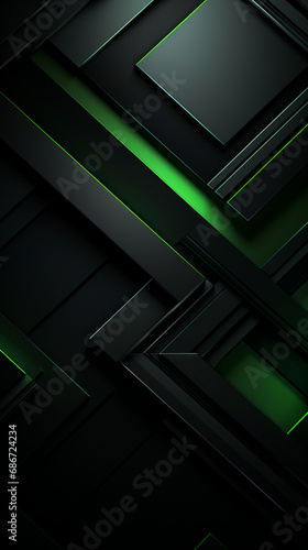 wallpaper for device, black with green accents, minimalist created with Generative Ai