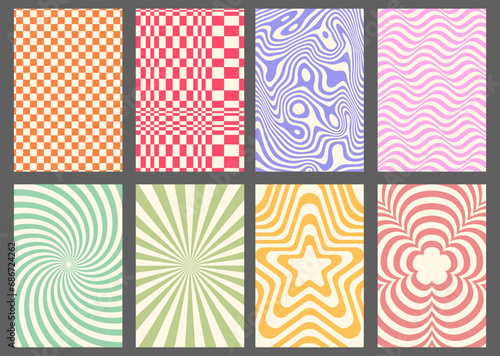 Collection of swiss design striped posters. Groovy modern graphic elements. Abstract modern geometric stripes.