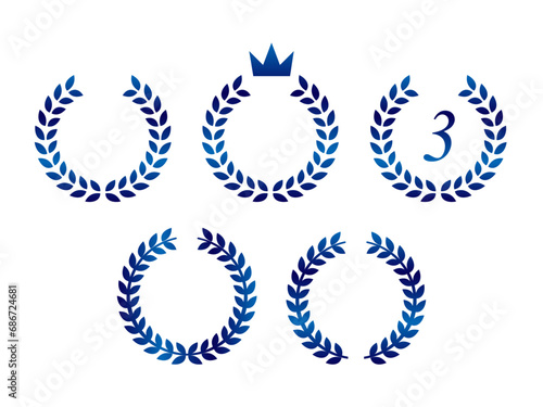 月桂樹のイラストセット