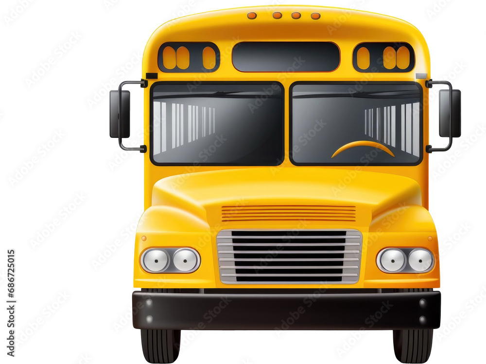 yellow school bus  isolated transparent background