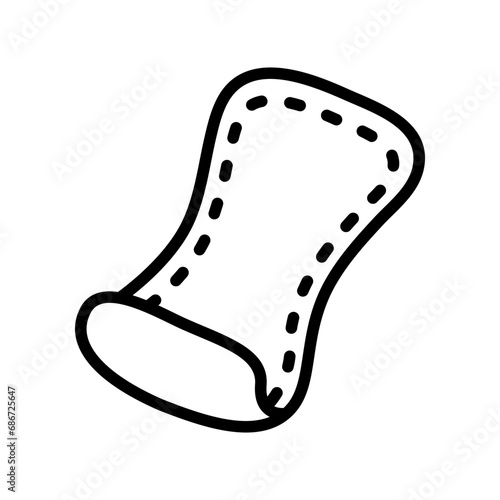 Feminine Hygienic Sanitary Napkin Products for Menstruation. Hygienic Period Pad Linear Icon. Woman Sanitary Napkin. Menstruation Period Pad Line Icon. Vector illustration.