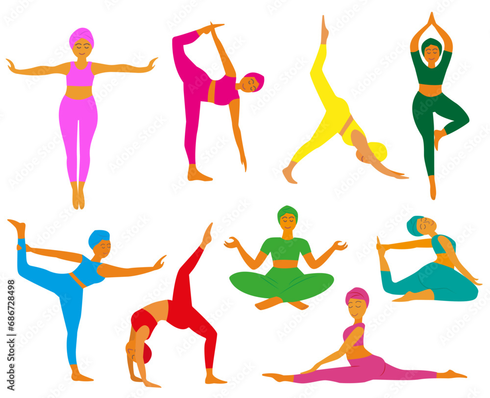 flat illustration_yoga asana