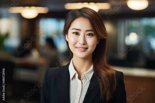 Professional Asian Businesswoman in a Corporate Environment 