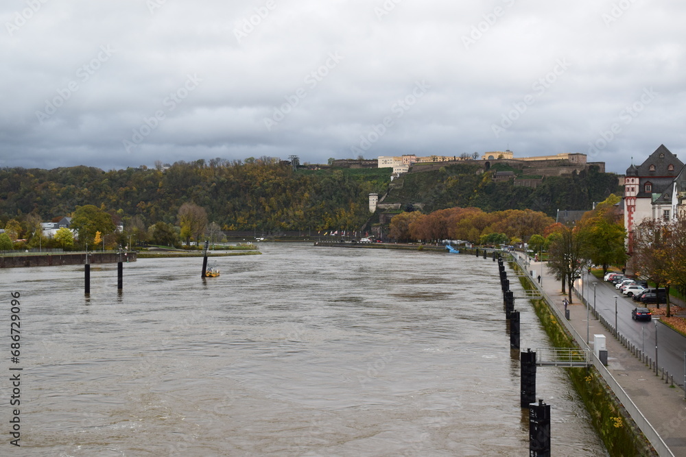 light flood in Koblenz