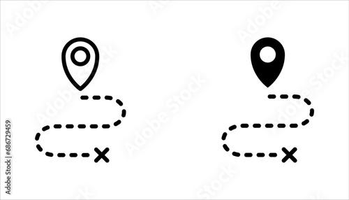 route tracking icon, delivery sign, vector illustration on white background