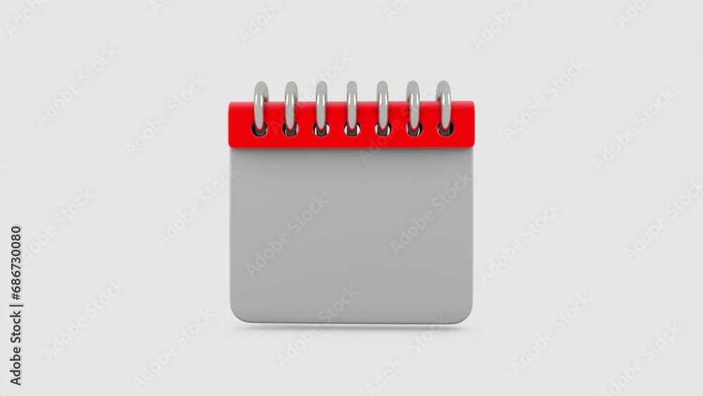 3D animation of calendar with the number thirty 3D animation of calendar with the number thirty