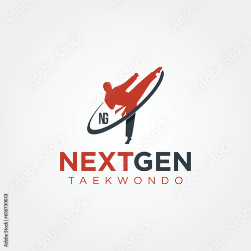Next gen taekwondo sport logo