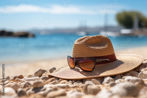 Straw Hat On The Beach