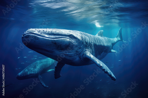 Humpback blue whale