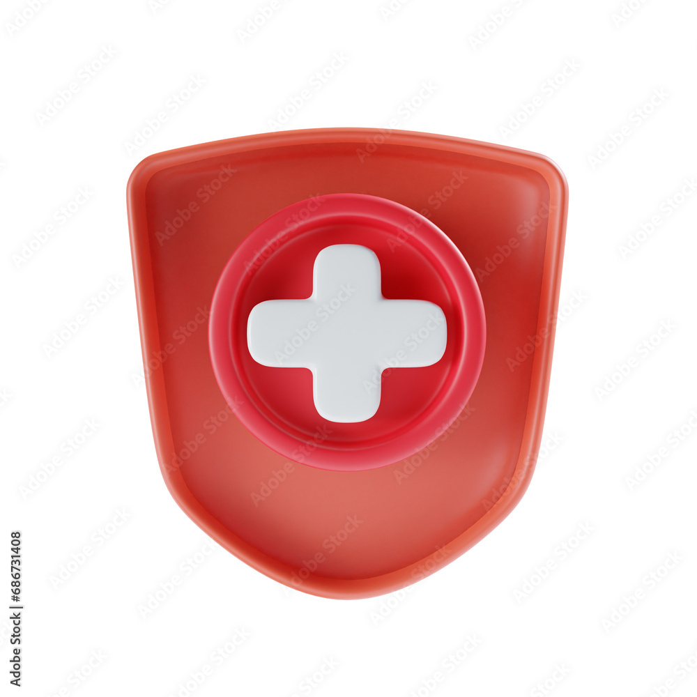 Fototapeta premium healthcare 3d illustration red theme