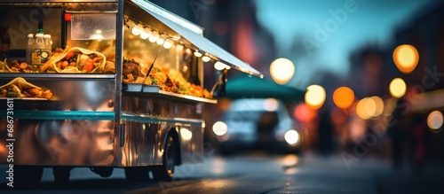 Blurred background of food truck © GoDress