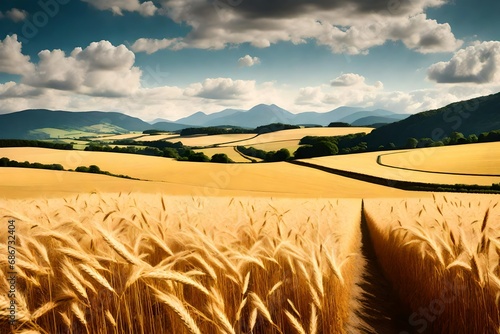wheat field in region generated by AI technology