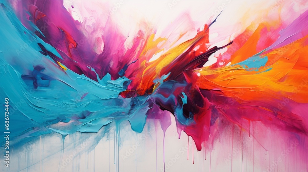 a lively and visually pleasing canvas with an intriguing mix of colorful strokes.