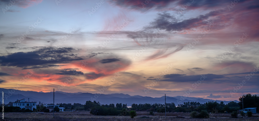 Fototapeta premium winter sky on the Mediterranean after sunset 10