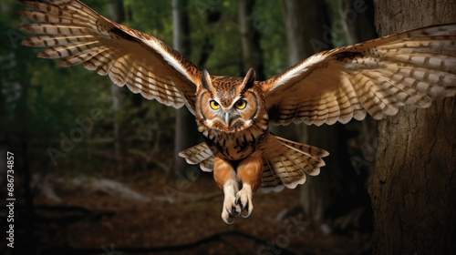Eastern Screech-Owl flying