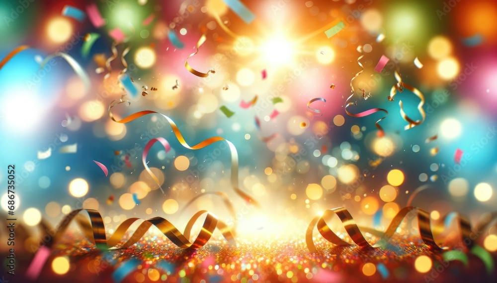Vibrant Celebration Confetti Explosion Background Stock Illustration ...
