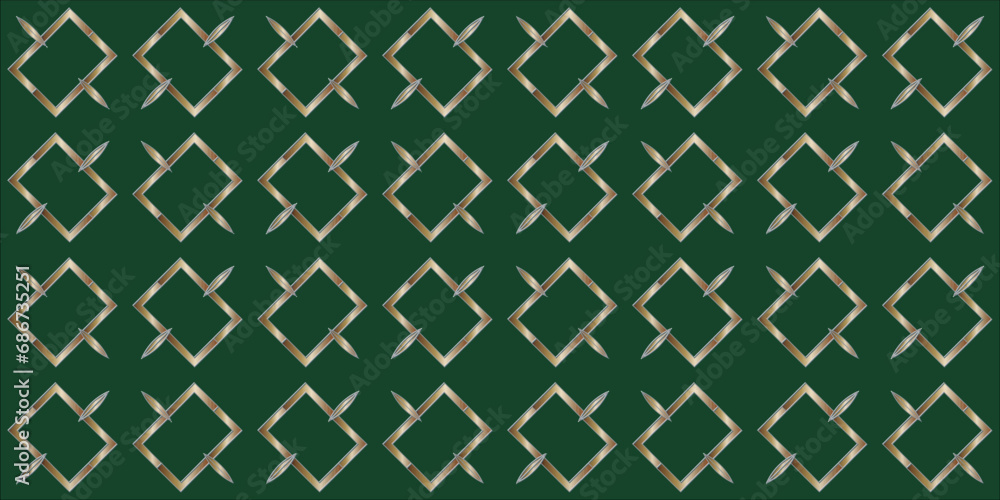 golden pattern on a green background.High quality seamless realistic texture. Pattern with abstract geometric style. golden pattern on a green background.High quality seamless realistic texture. Pattern with abstract geometric style.