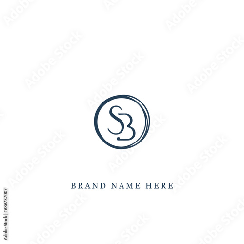 SB logo. S B design. White SB letter. SB, S B letter logo design. Initial letter SB linked circle uppercase monogram logo. S B letter logo vector design. 