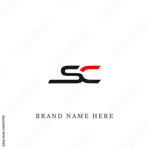 SC logo. S C design. White SC letter. SC, S C letter logo design. Initial letter SC linked circle uppercase monogram logo.