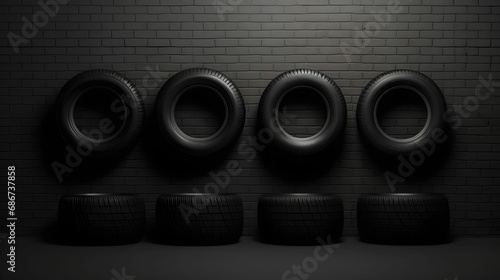Minimalist Tires, simple background, composition, elegance, tire profiles