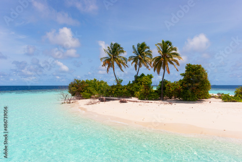 Tropical paradise Island with Idyllic Lagoon Tranquility and Relax Travel Destination © Fotopogledi