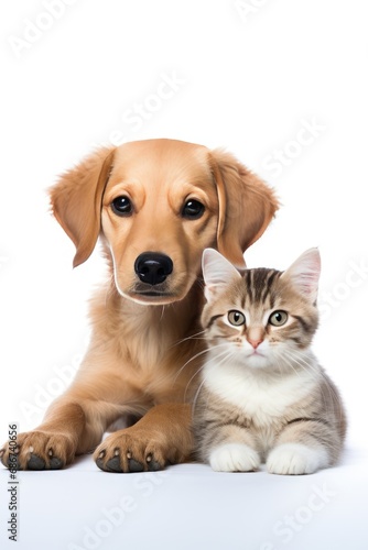 dog and cat white background