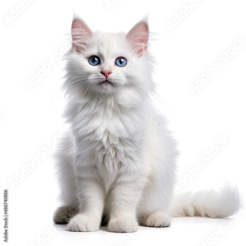 Siberian cat with blue eyes. isolated on white background. © FryArt Studio