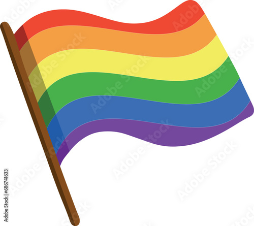 Rainbow gay flag on white background