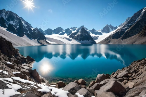 lake in winter generated by AI technology