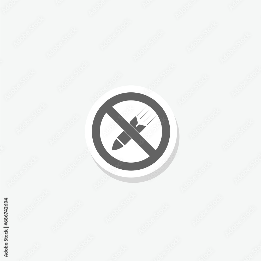 No bomb sign sticker isolated on gray background No bomb sign sticker isolated on gray background