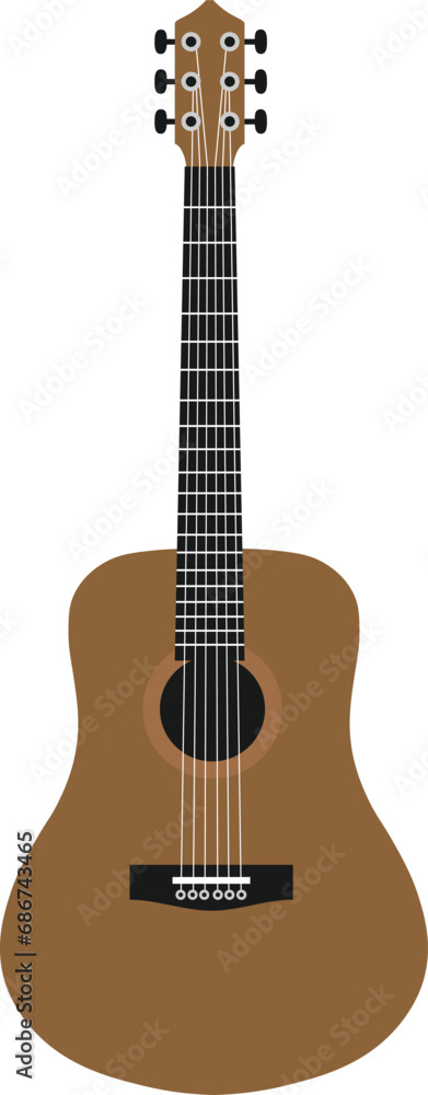Vector illustration of acoustic guitar symbol isolated in white background