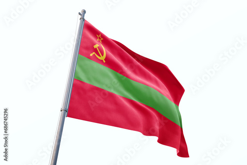 Transnistria flag waving isolated on white background photo