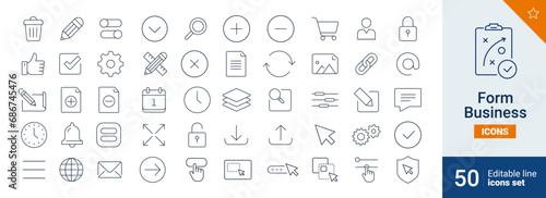 Form icons Pixel perfect. Setup, files, delete, ....