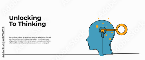 World Philosophy Day vector illustration opens your mind. Modern flat in continuous line style.