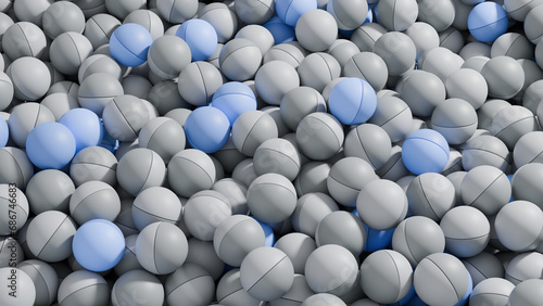 Wallpaper of a pile of color balls. Background image of marbles. 3d rendering