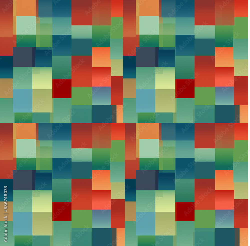 a green and red squares in pixels, seamless pattern background