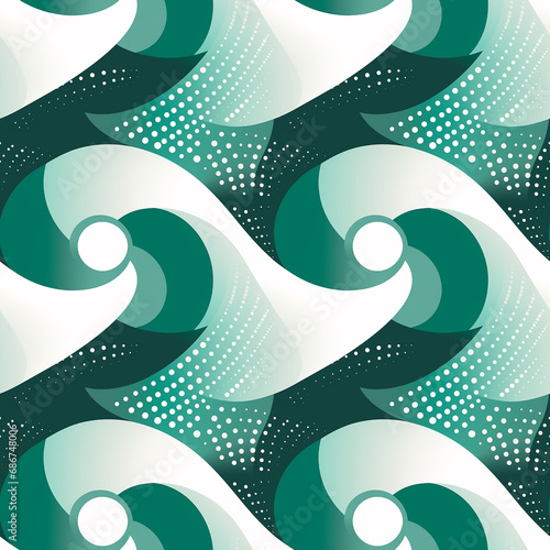 teal polka dot mobius stripe, seamless pattern background