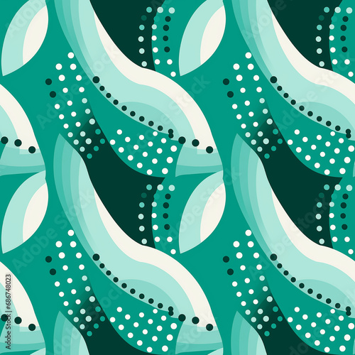 teal polka dot mobius stripe, seamless pattern background