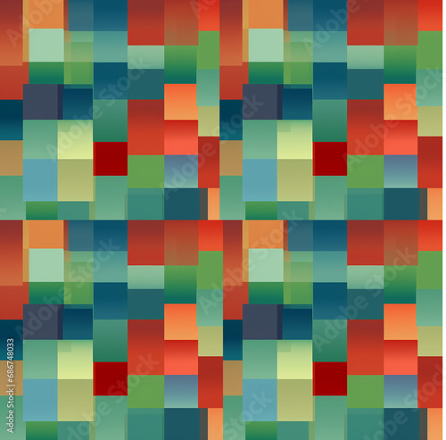 a green and red squares in pixels, seamless pattern background