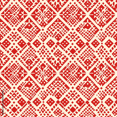 vintage christmas checkered seamless pattern background